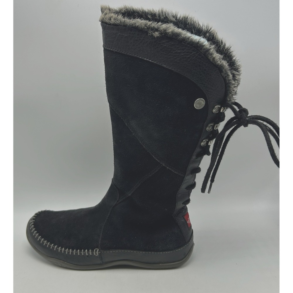 The North Face Boots Womens 7 Black Suede Primaloft 200 Mocassin Casual Cozy